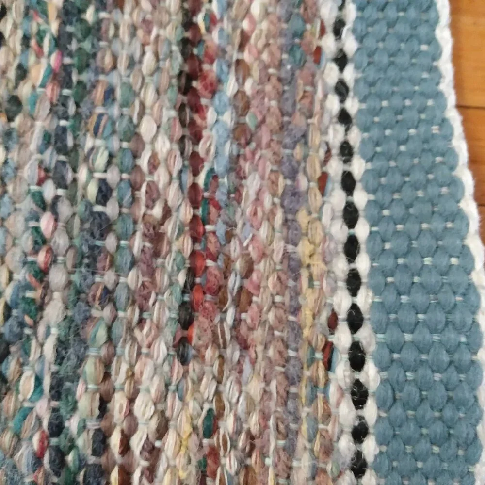 Two Vintage Woven Scatter Throw Rugs 36
